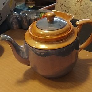 Blue/Gold Lusterware Teapot